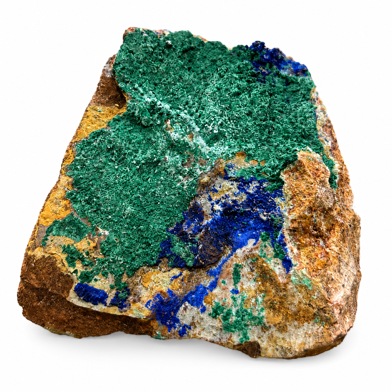 Malachite & Azurite on Matrix Natural Mineral Specimen