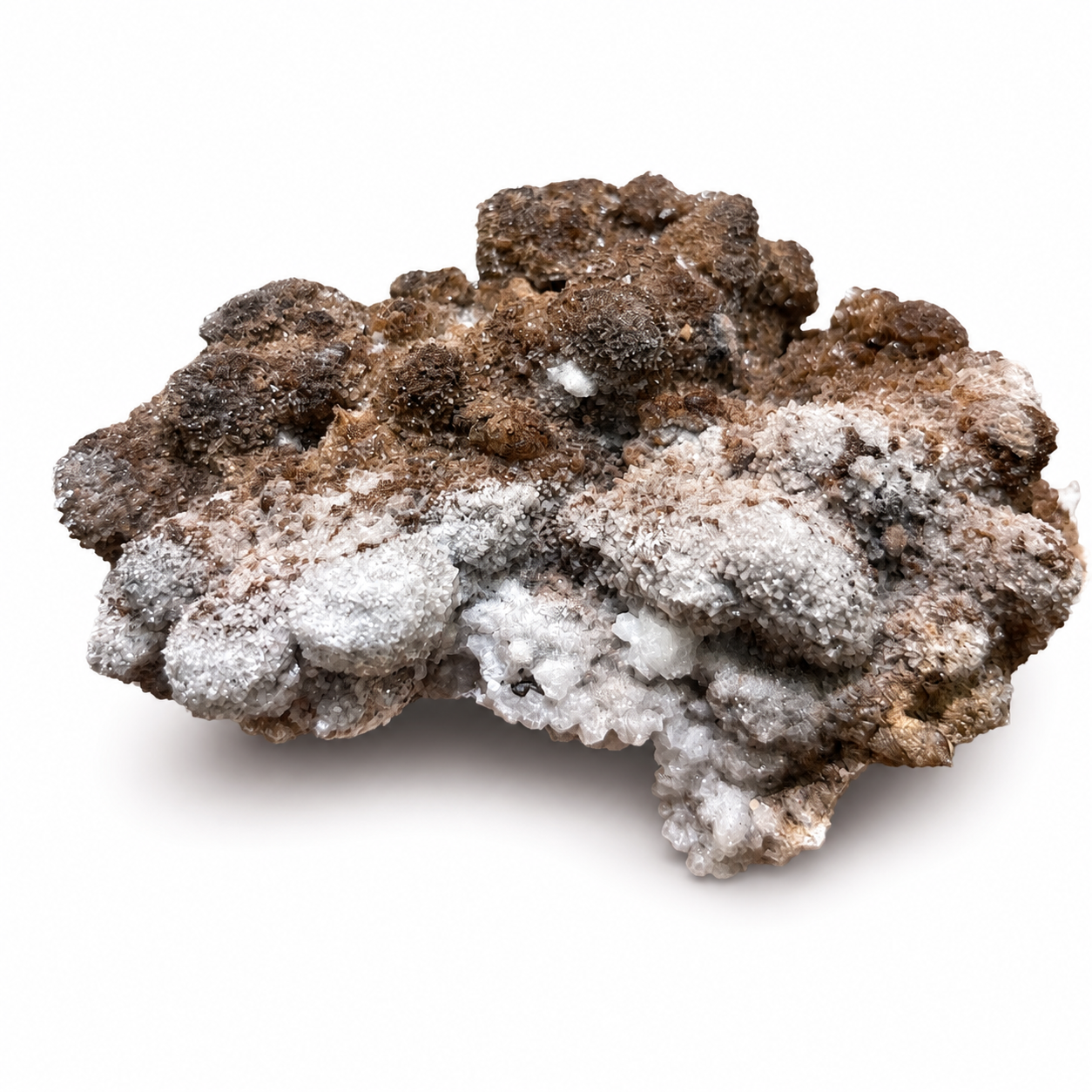 Brown & White Druzy Crystal Cluster