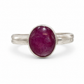 Ruby Gem Cabochon Sterling Silver Ring