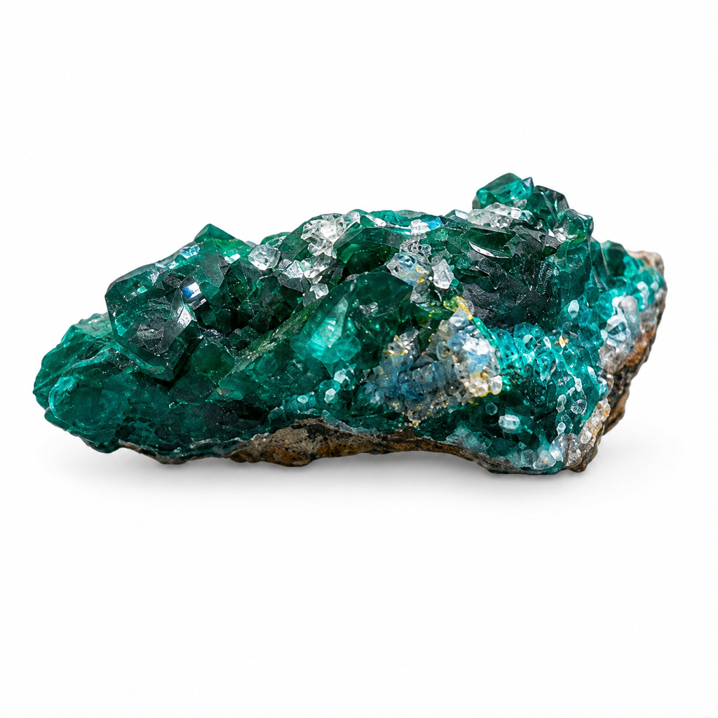 Dioptase Crystal Cluster on Matrix