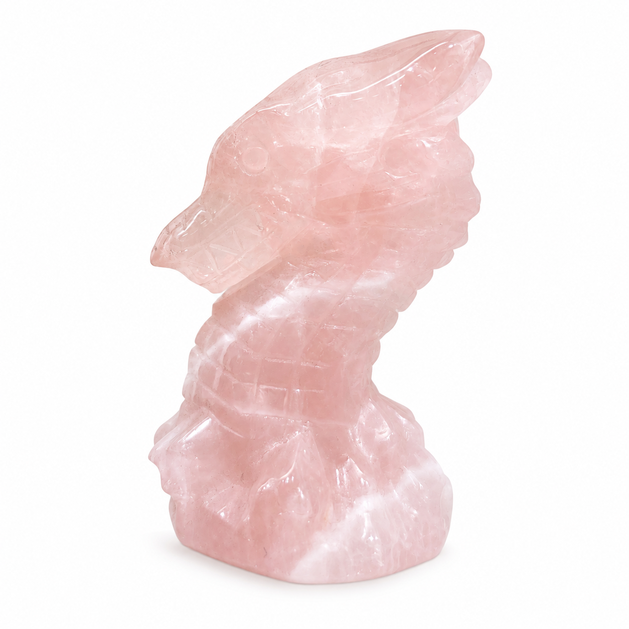 Rose Quartz Dragon Carving