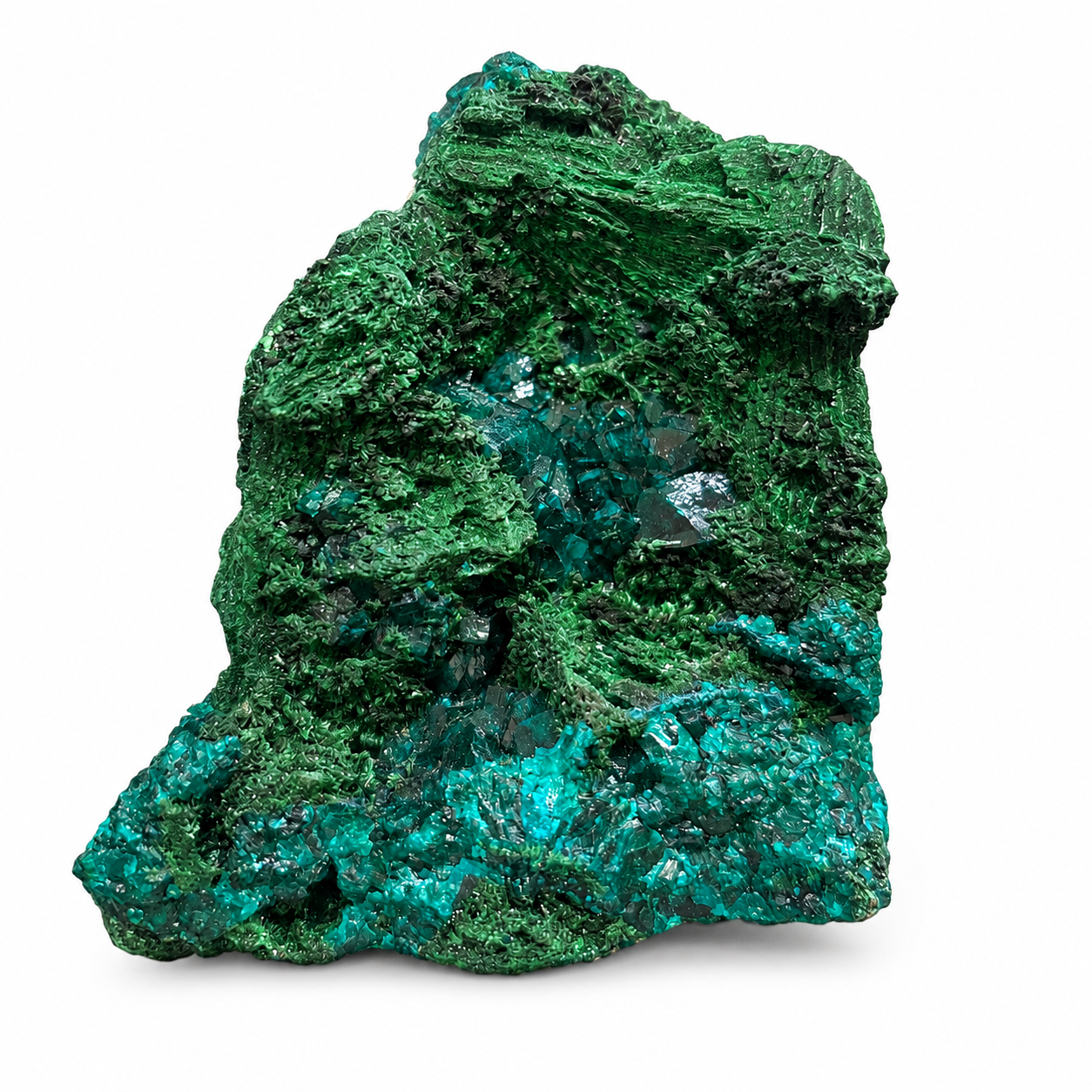 Malachite with Dioptase Crystal Specimen
