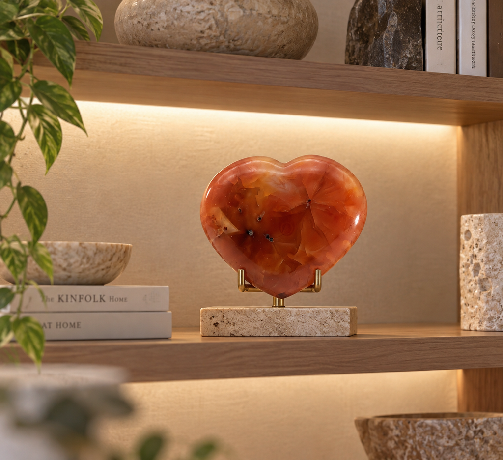 Carnelian Crystal Heart