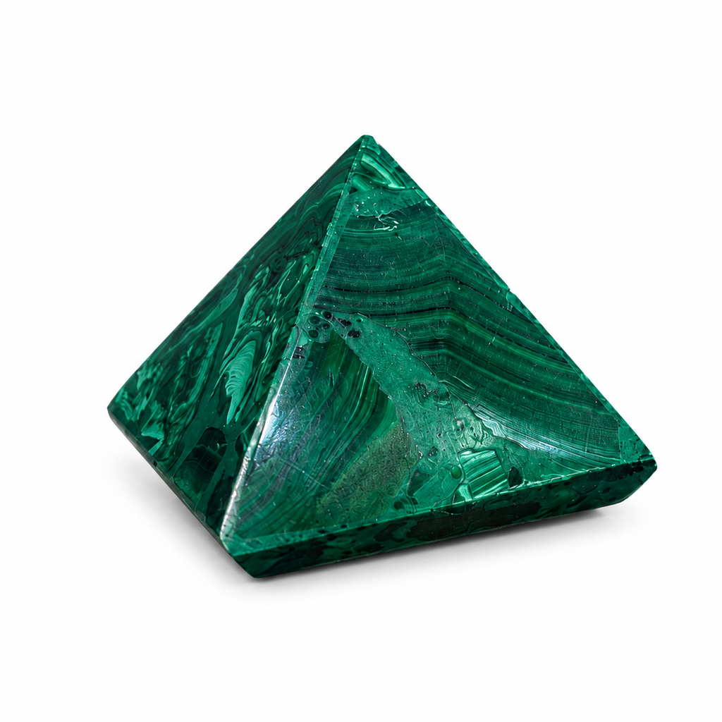 Malachite Pyramid – Polished Natural Crystal