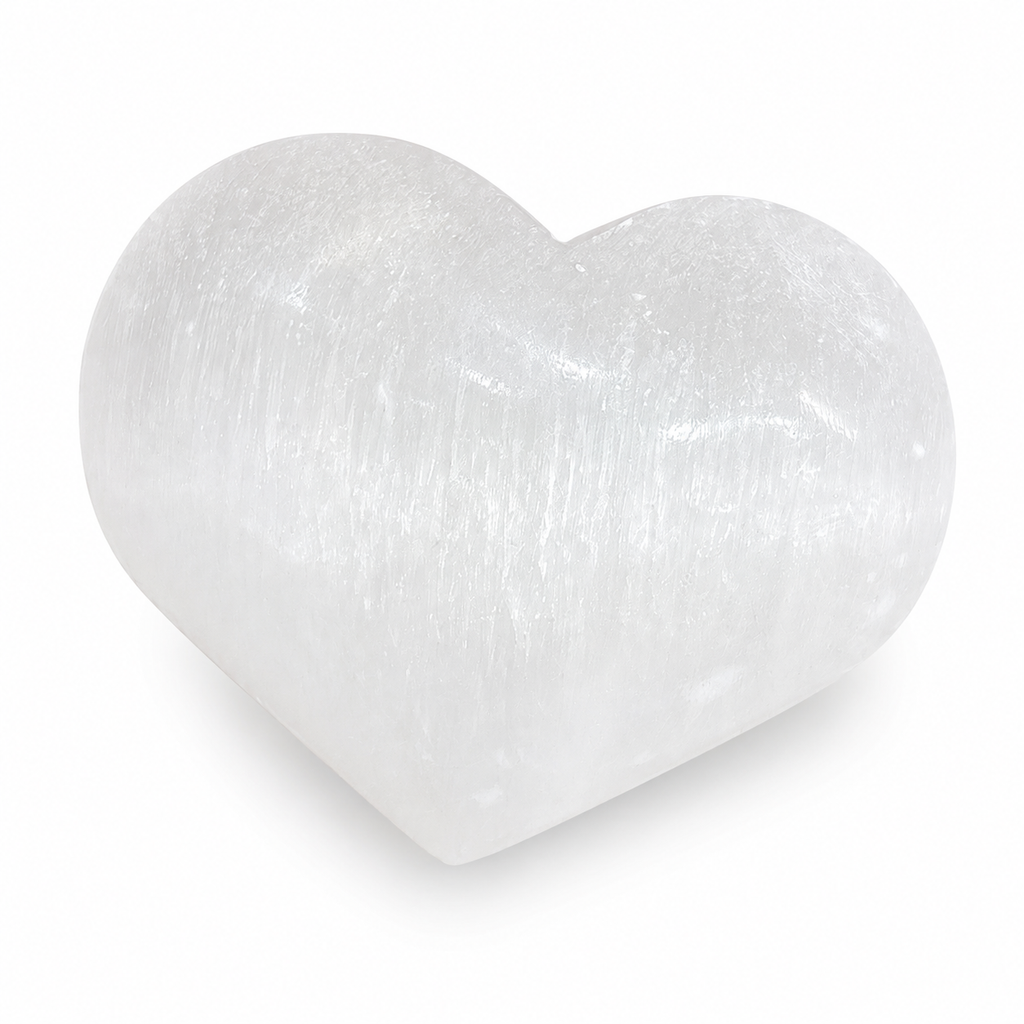 Natural Polished Selenite Heart