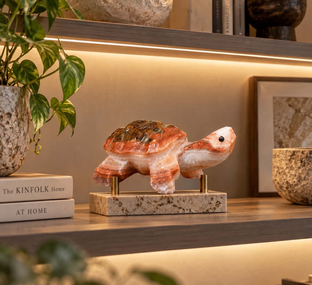 Agate Turtle – Carved Stone Figurine