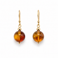 Genuine Amber 8mm Earrings - Gold Filled
