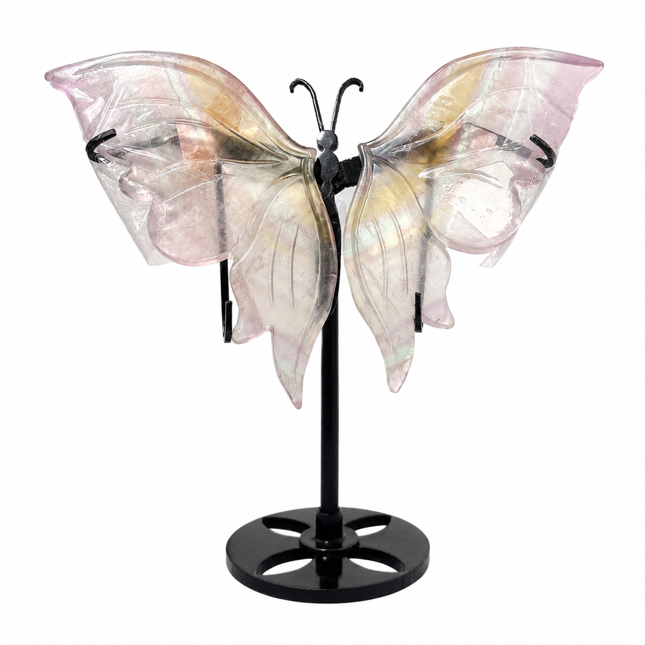 Fluorite Crystal Butterfly on Stand