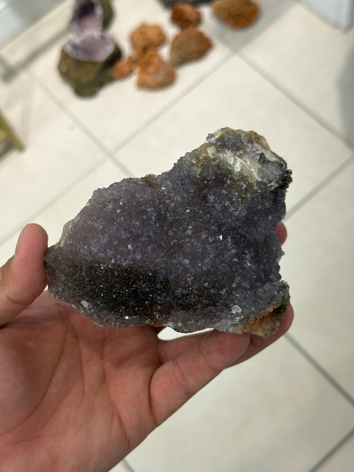 Dark Amethyst Druzy Cluster Specimen