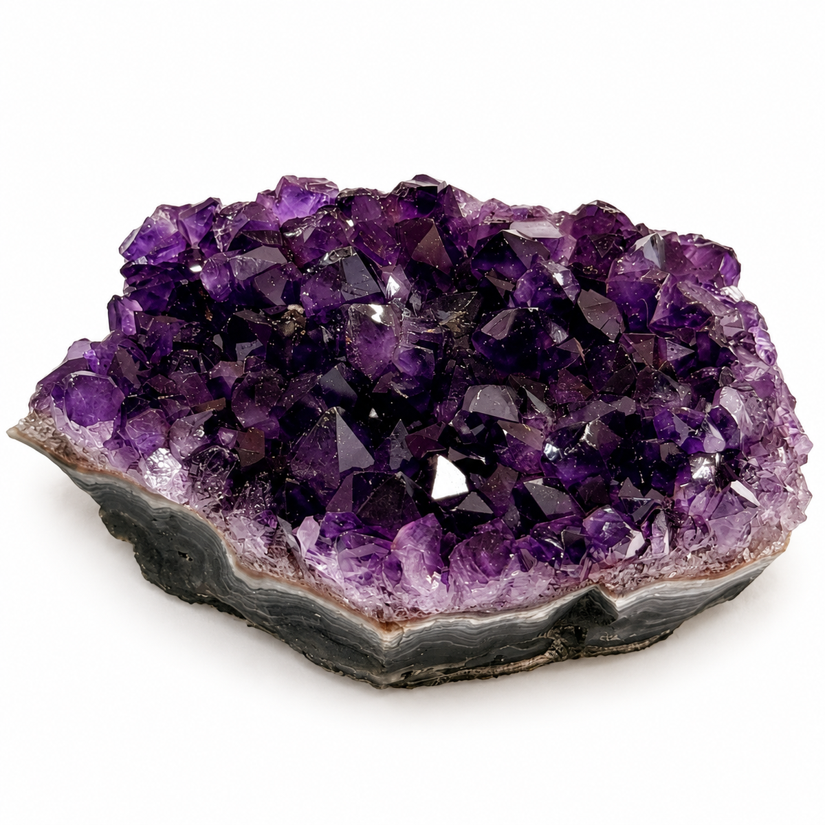 Premium Uruguayan Amethyst Crystal Cluster – Deep Grape Jelly Purple