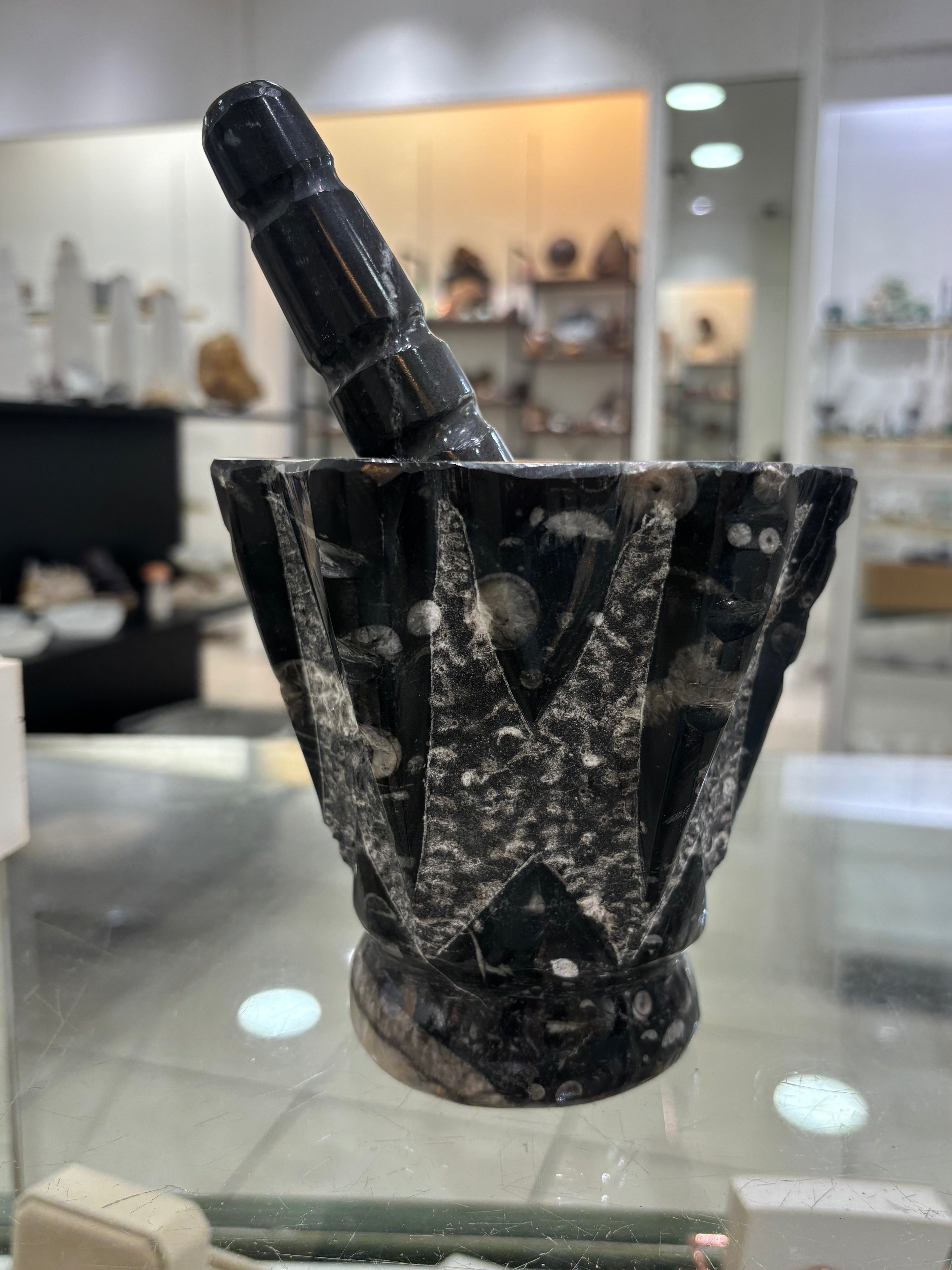 Orthoceras Fossil Pestle And Mortar