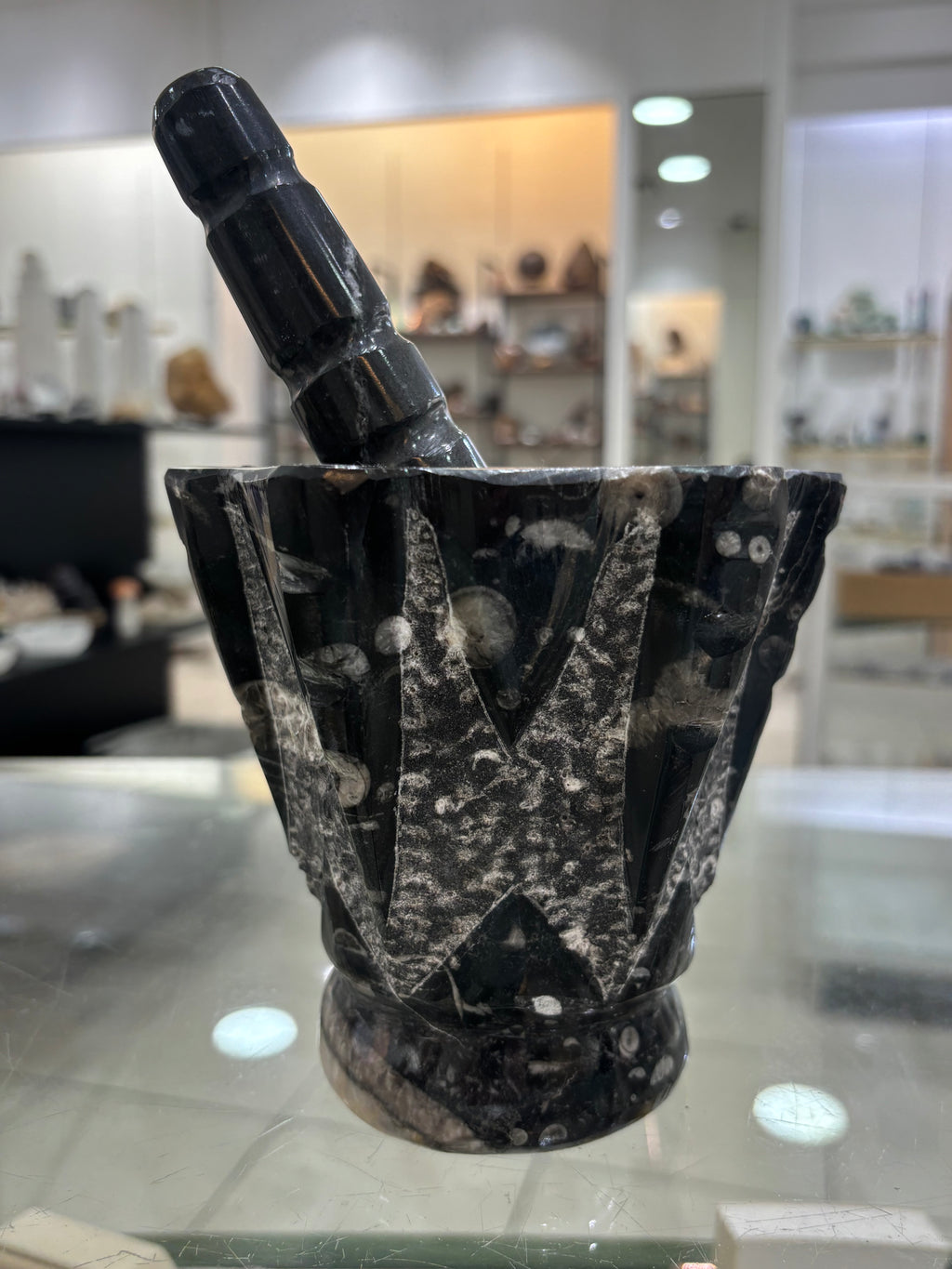 Orthoceras Fossil Pestle And Mortar
