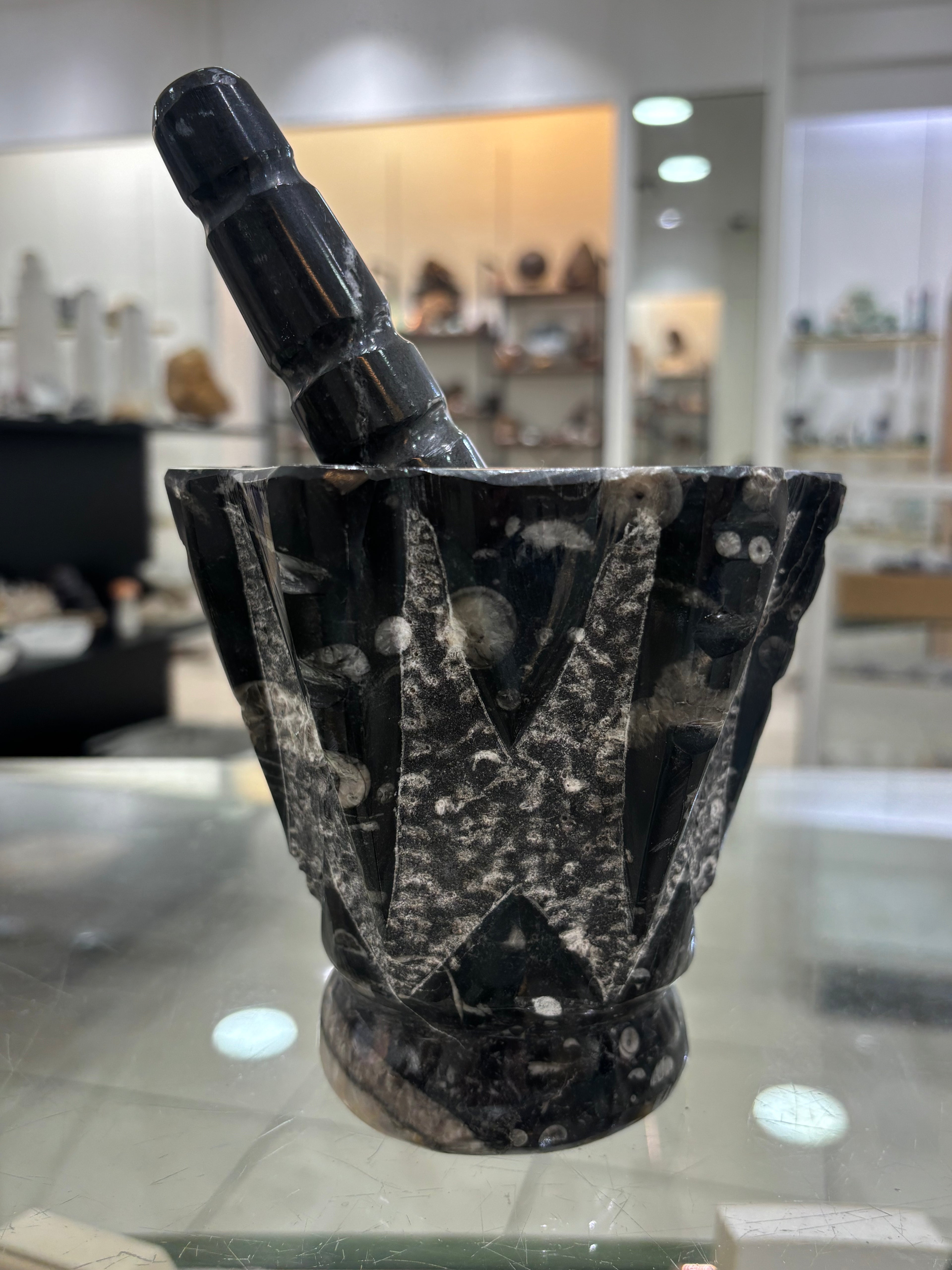 Orthoceras Fossil Pestle And Mortar