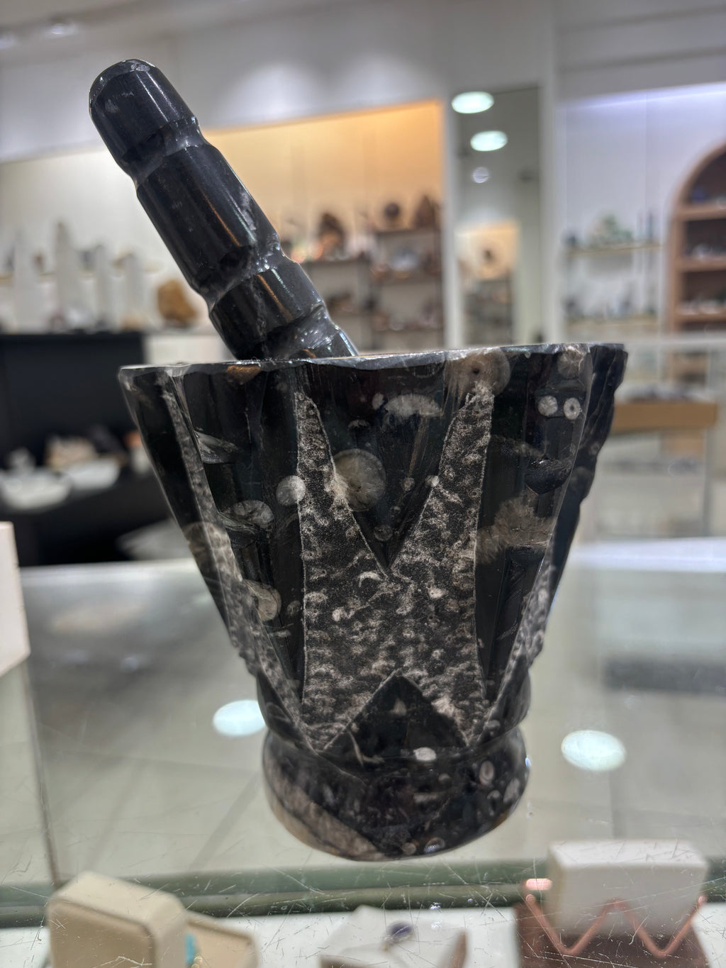 Orthoceras Fossil Pestle And Mortar