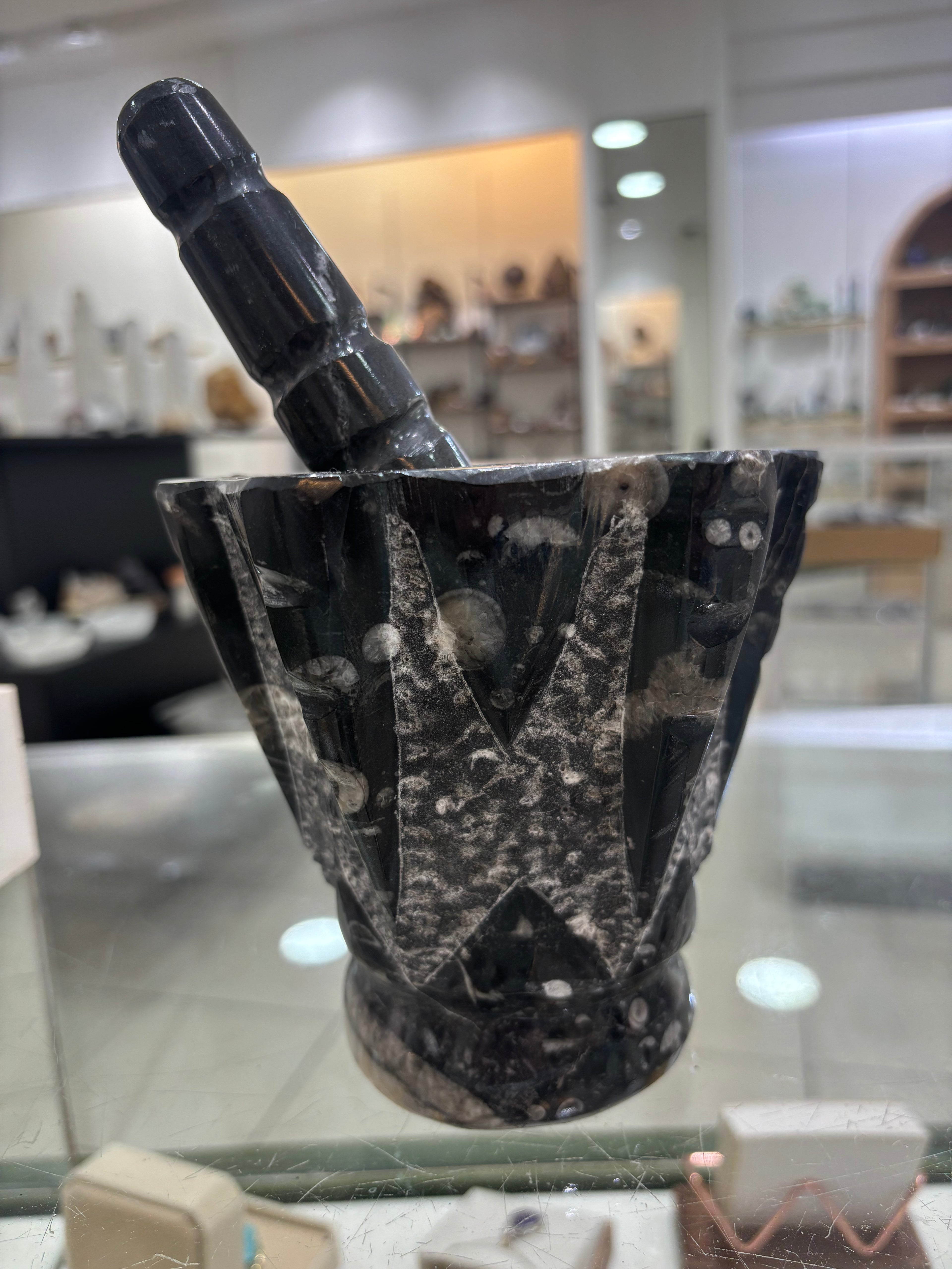 Orthoceras Fossil Pestle And Mortar
