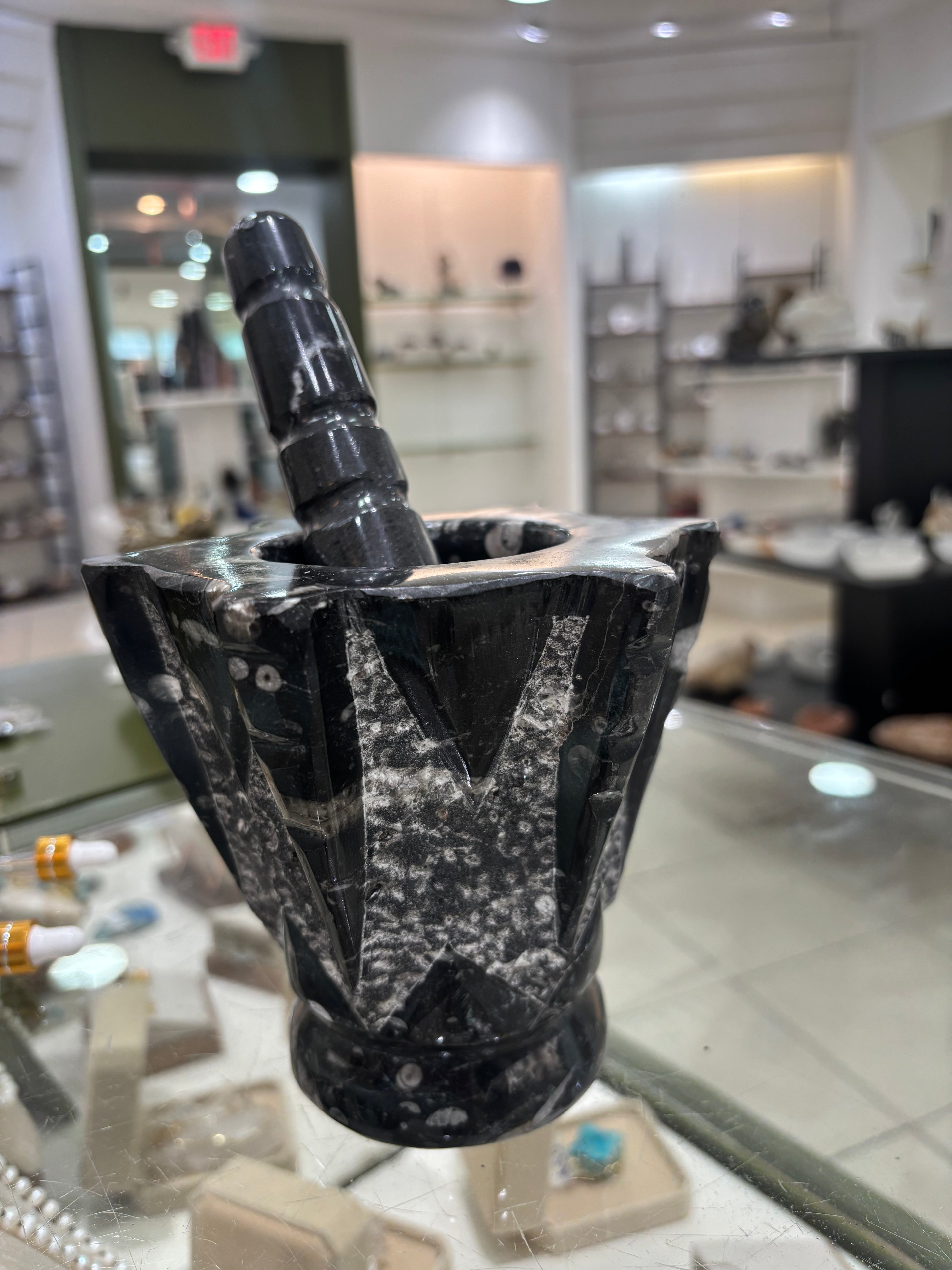 Orthoceras Fossil Pestle And Mortar