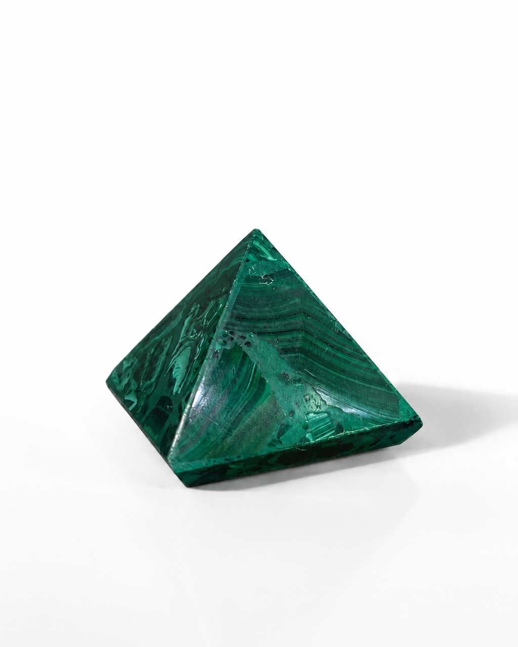 Malachite Pyramid – Polished Natural Crystal