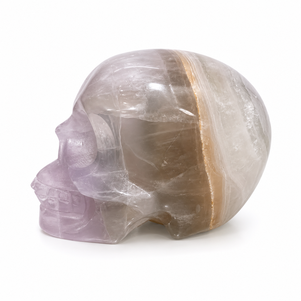 Banded Fluorite Crystal Skull