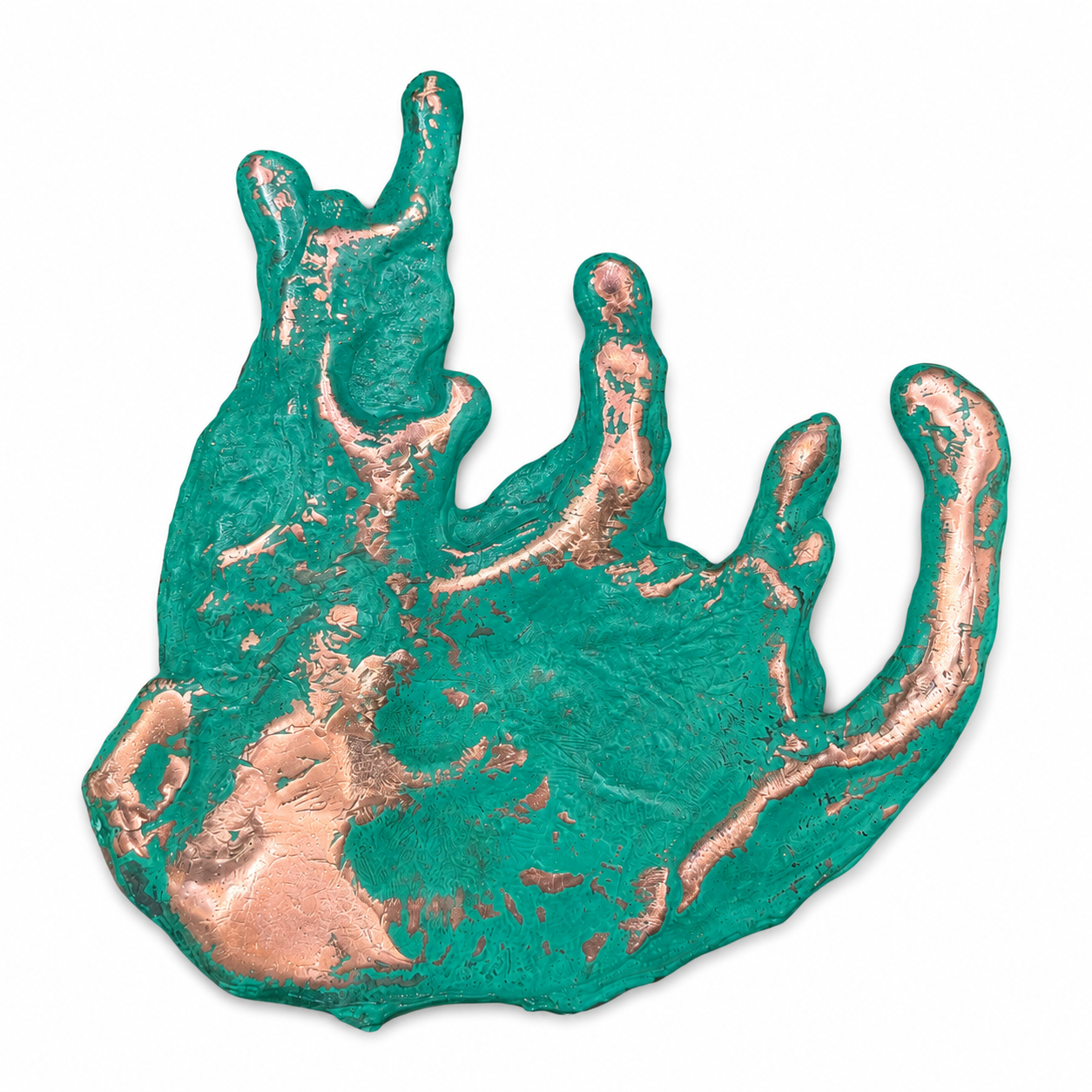 Copper Splash with Green Patina