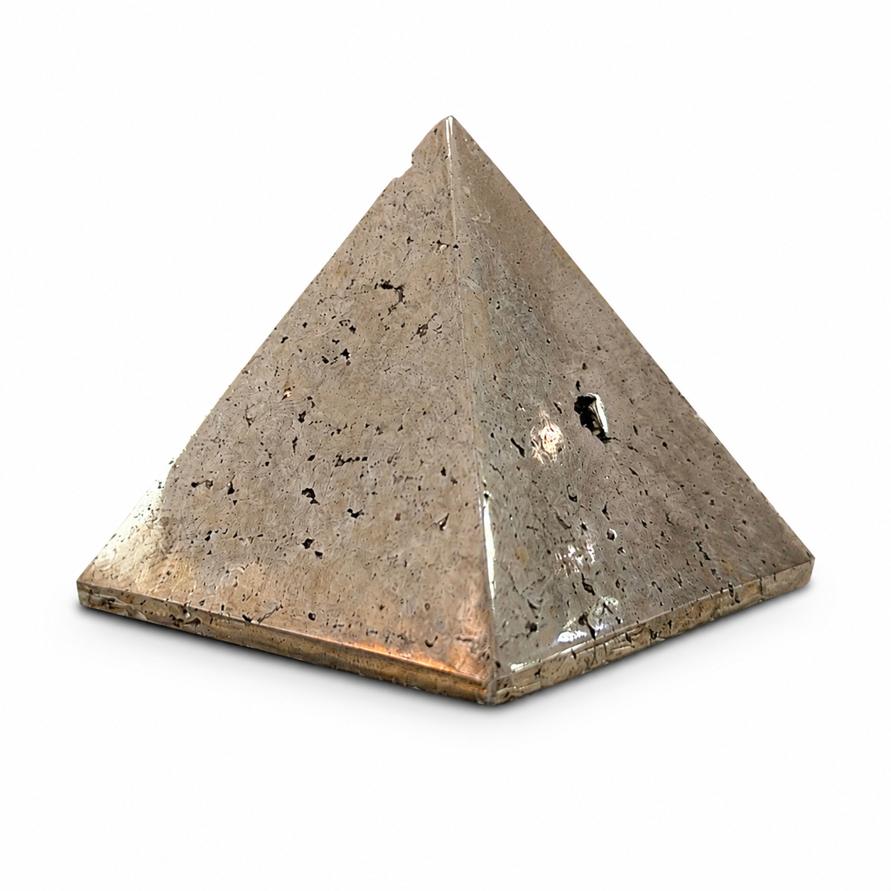 Natural Peruvian Pyrite Pyramid – Hand-Carved Huanzala Pyrite
