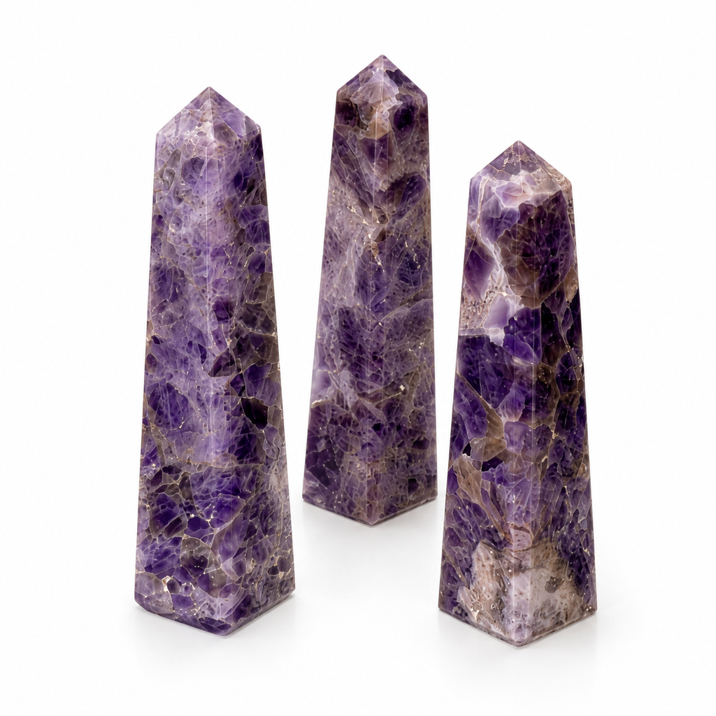 Chevron Amethyst Crystal Tower