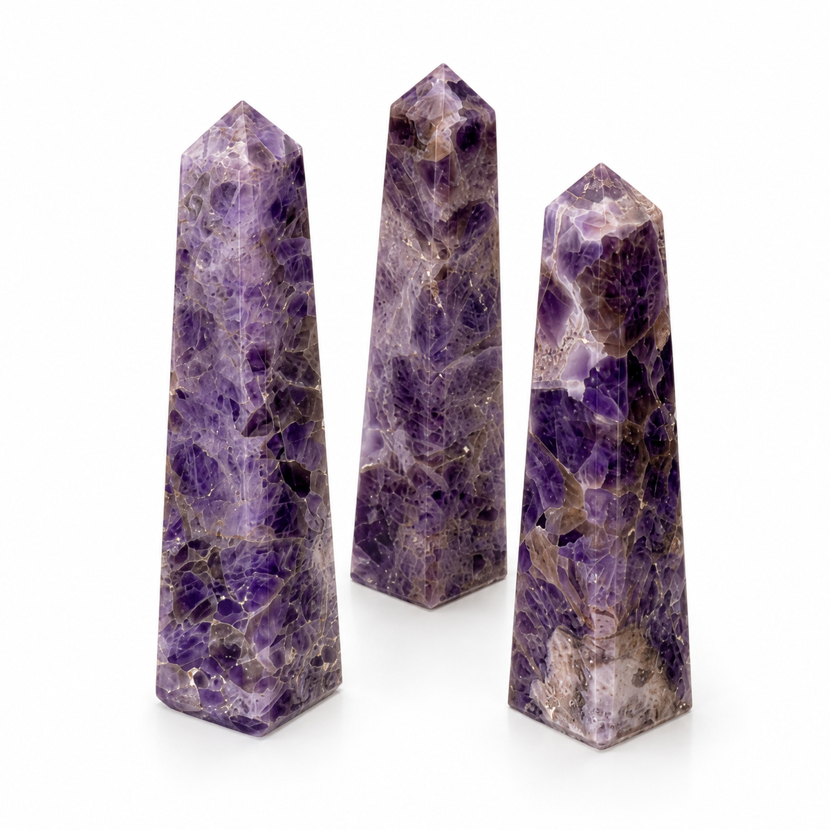 Chevron Amethyst Crystal Tower