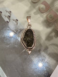 Genuine Moldavite Sterling Silver Pendant