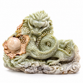 Elegant Jade Dragon Sculpture - 10” x 8”