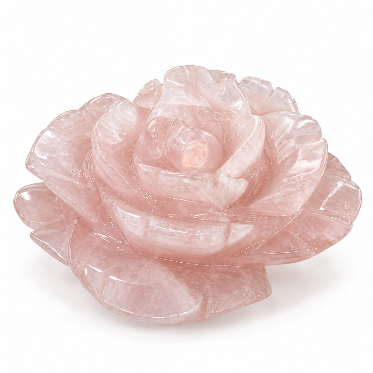 Rose Quartz Rose Carving