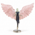 Rose Quartz Winged Angel Figurine
