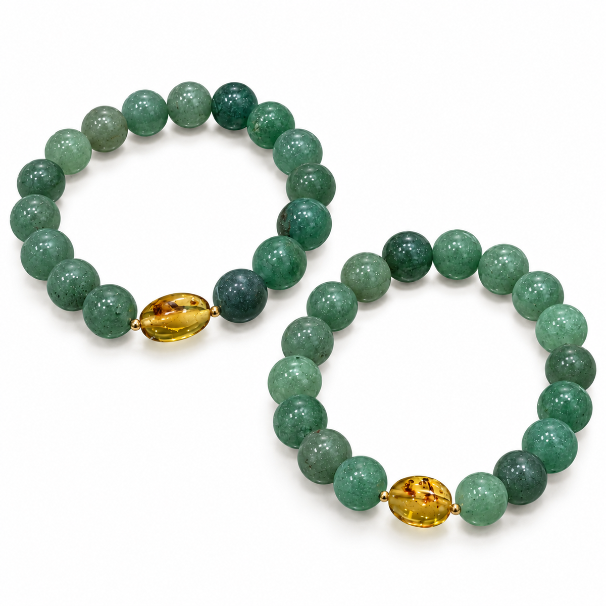Green Aventurine & Colombian Amber Bracelet