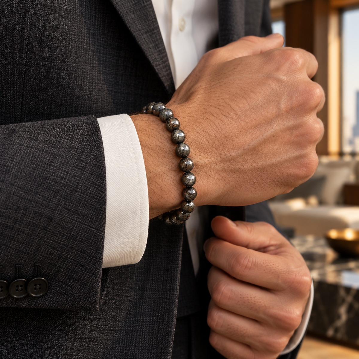 Genuine Peruvian Pyrite Stone Bracelet