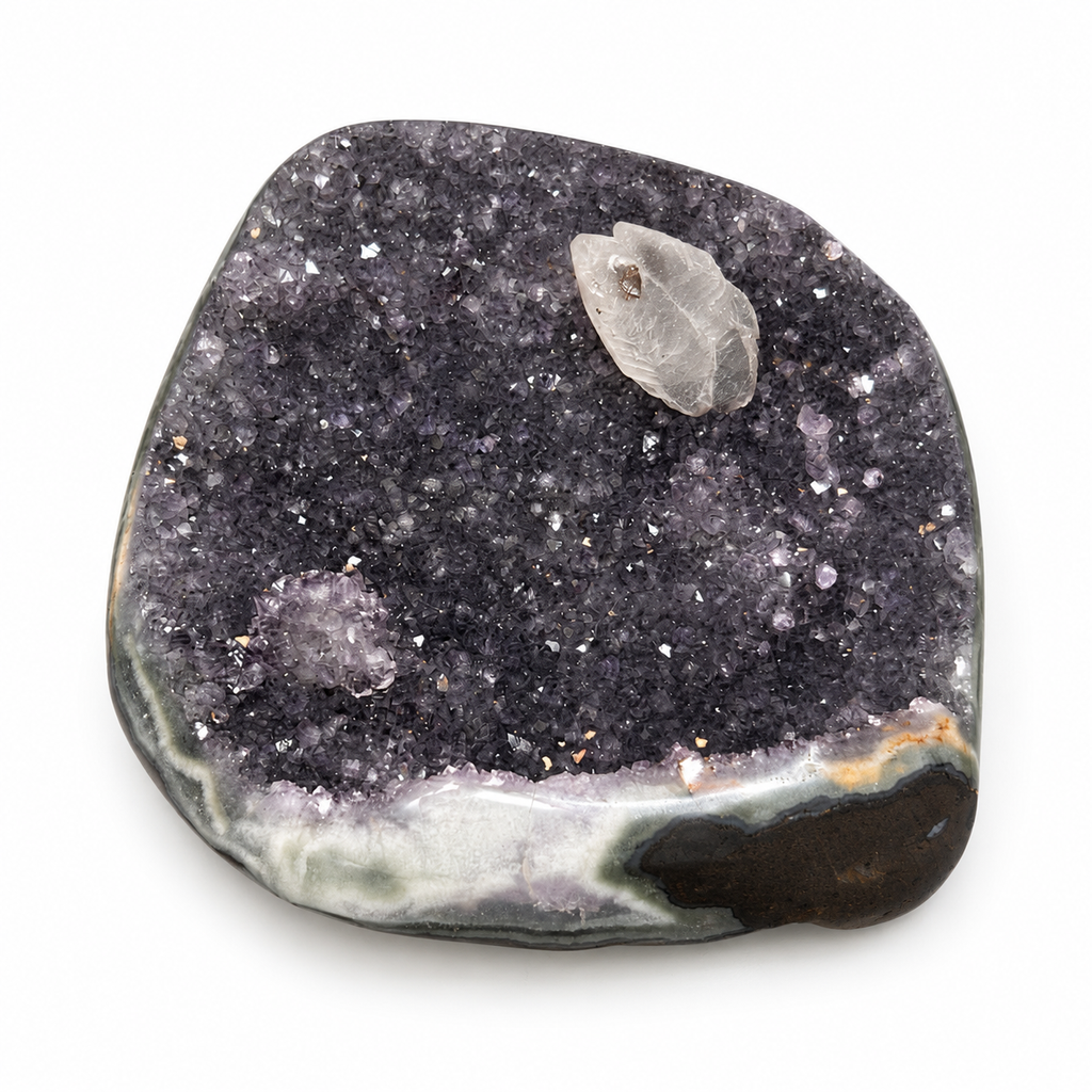 Amethyst with Calcite