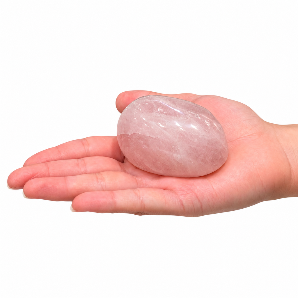 Rose Quartz Palm Stone - Madagascar Rose Quartz Gallet