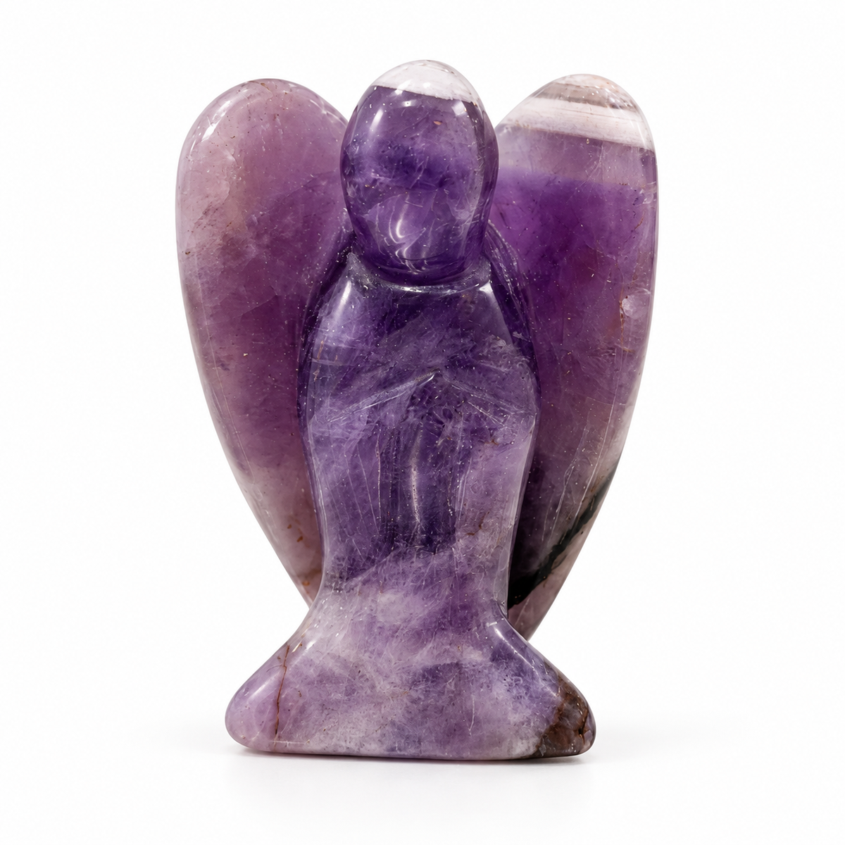 Chevron Amethyst Angel Carving - 2”