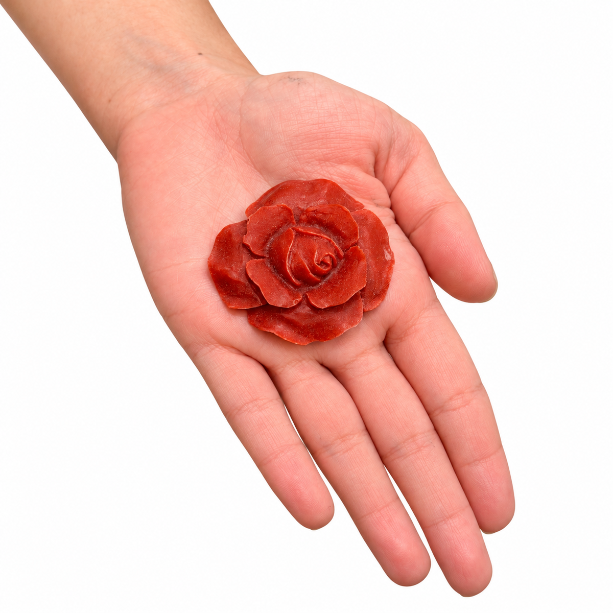 Hand-Carved Red Resin Roses