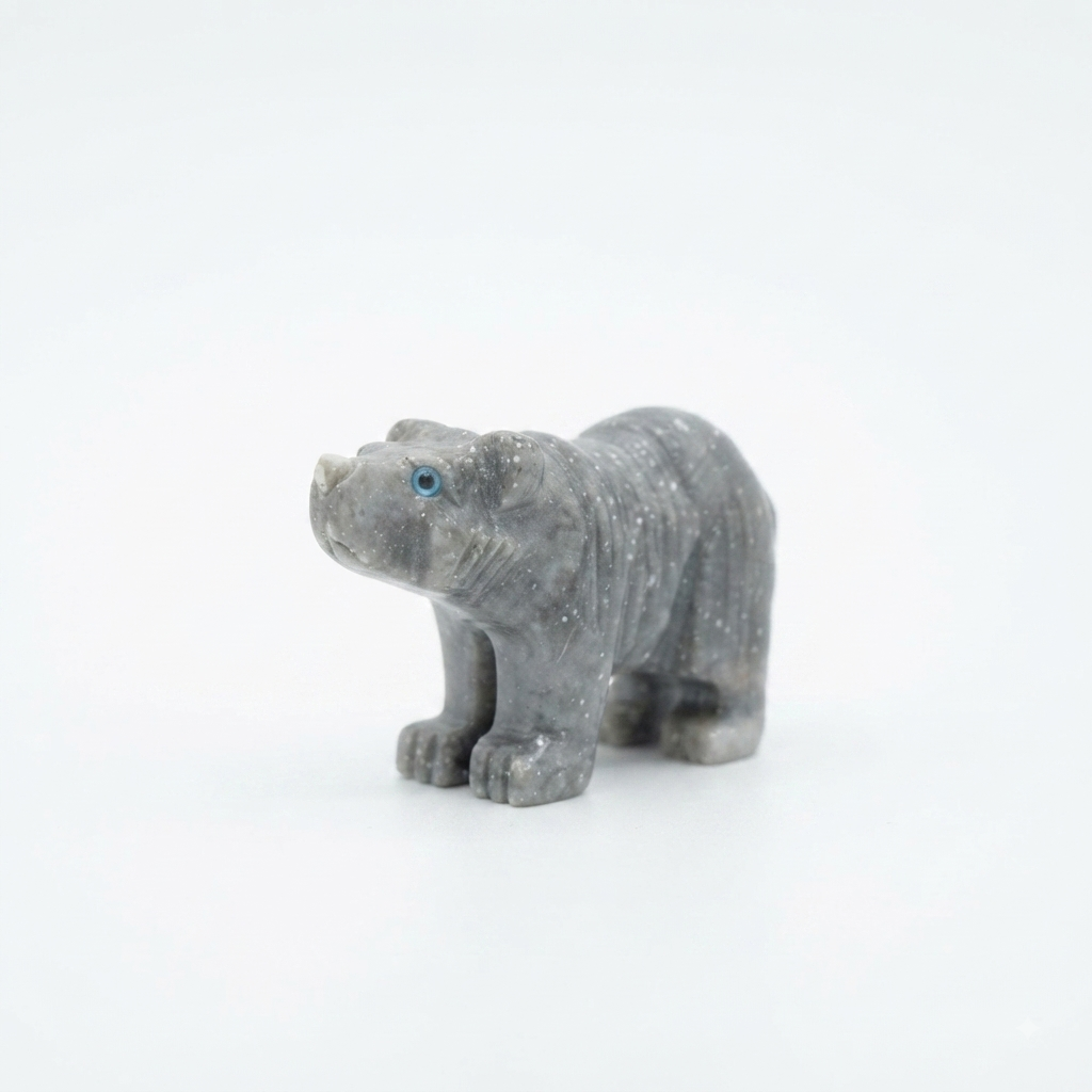 Hand-Carved Stone Bear Figurine