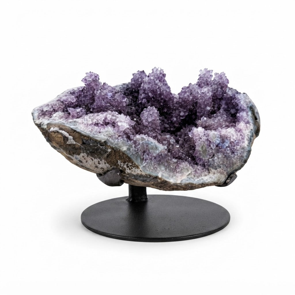 Amethyst Geode Bowl on Display Stand