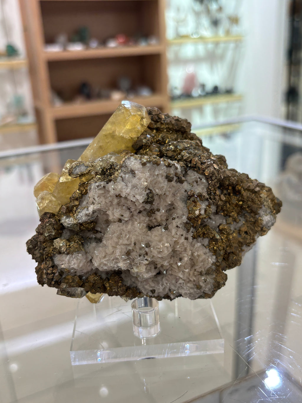Pyrite and Yellow Calcite