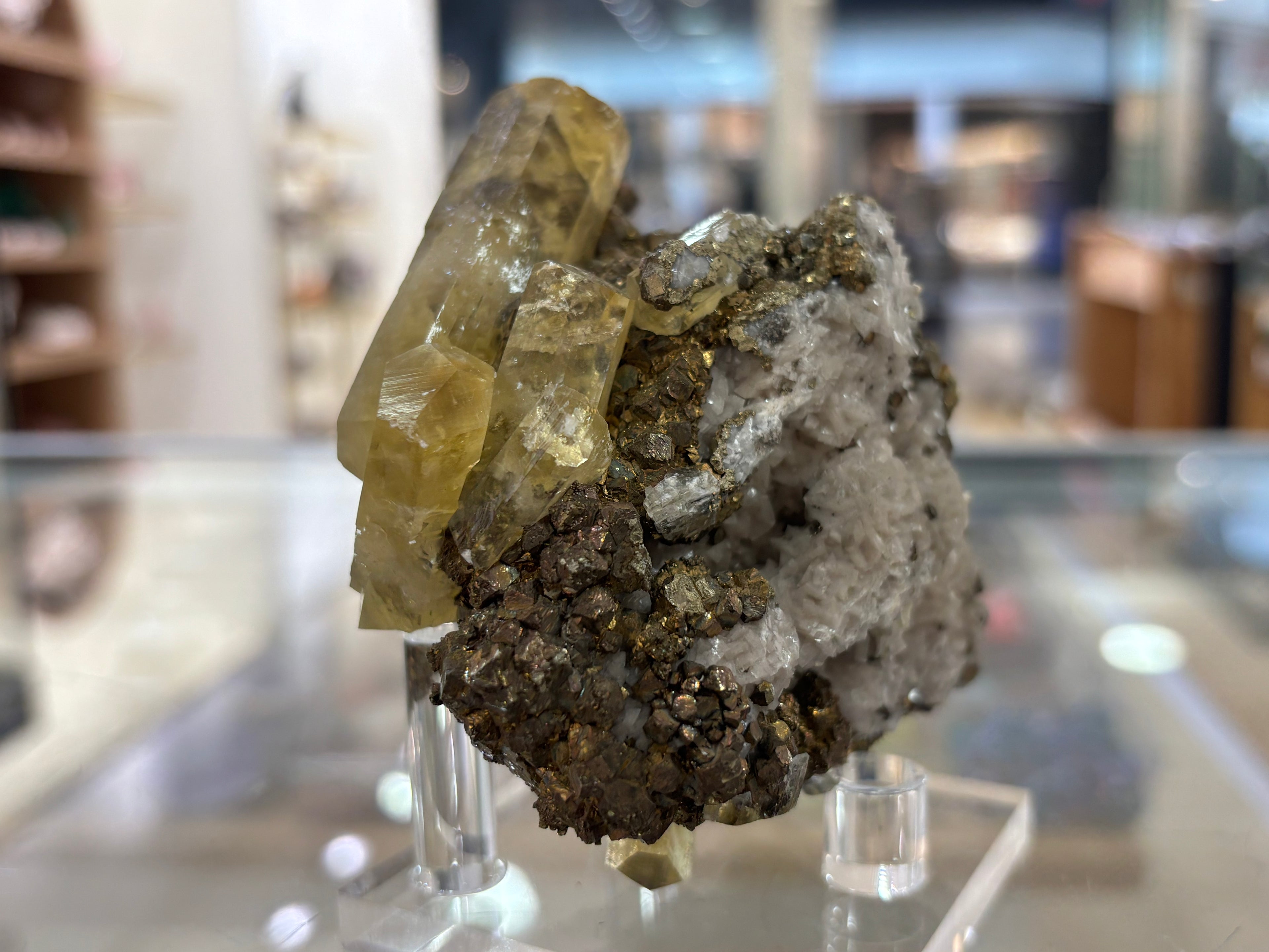 Pyrite and Yellow Calcite