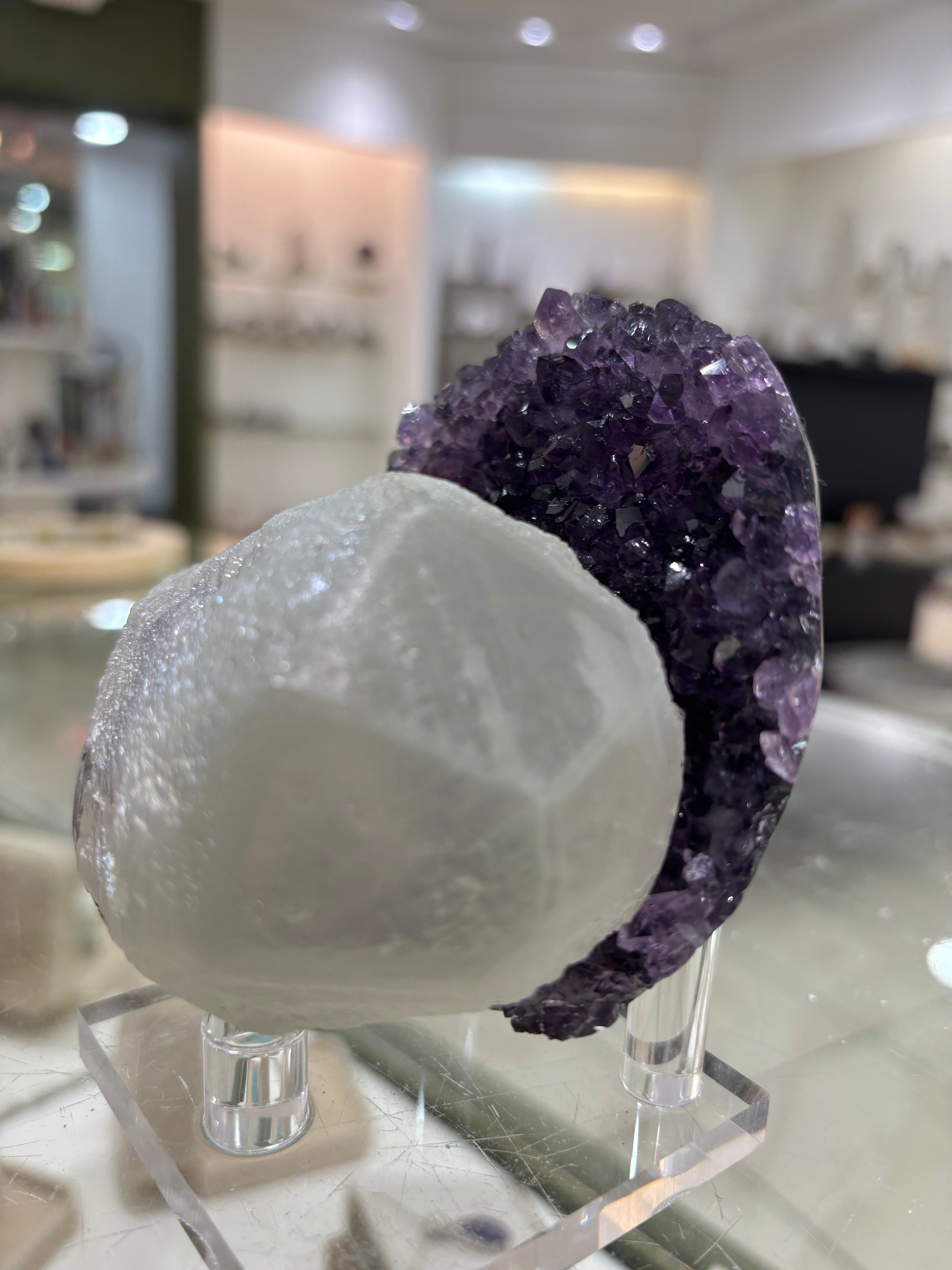 Amethyst with Calcite