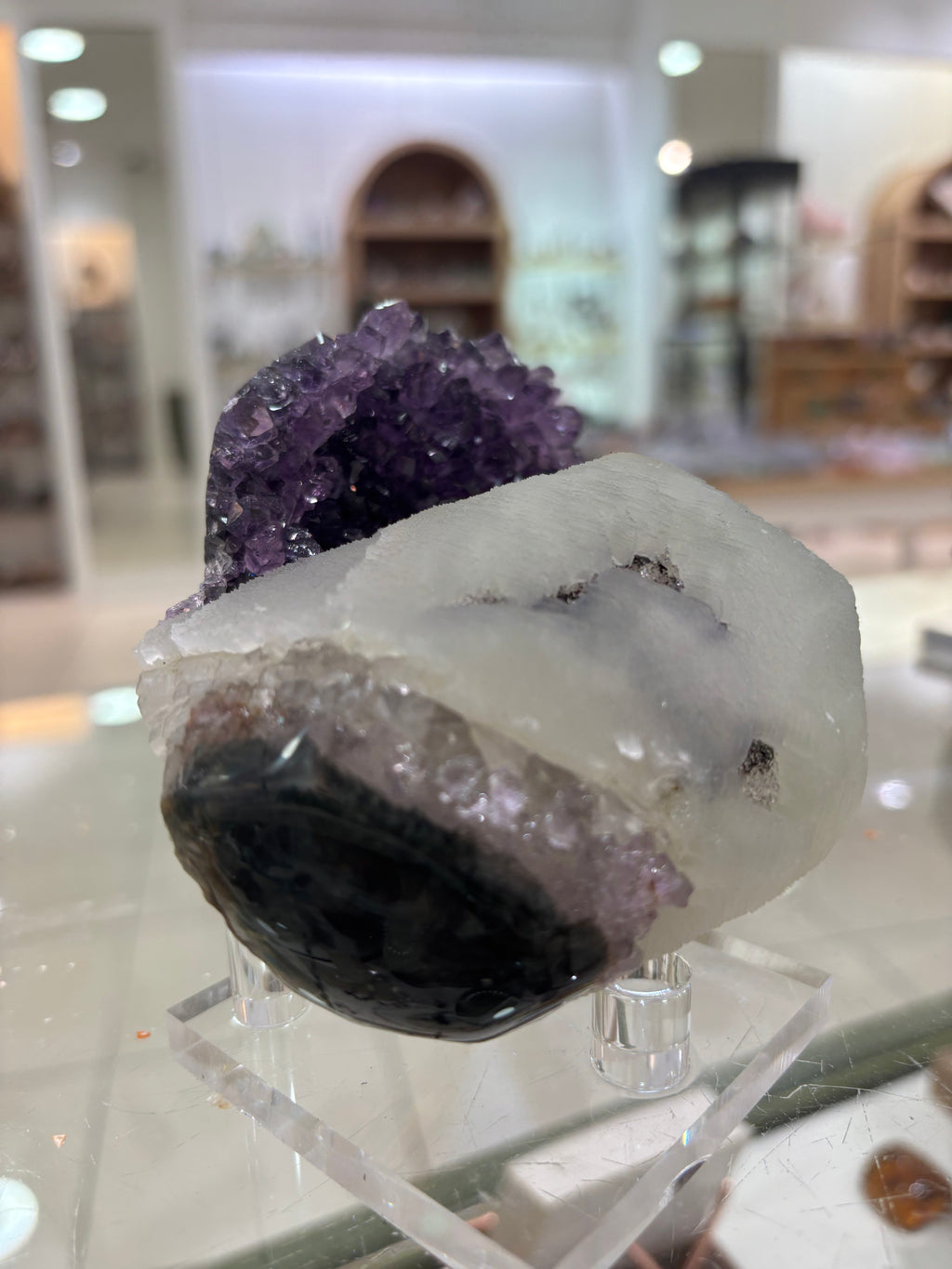 Amethyst with Calcite