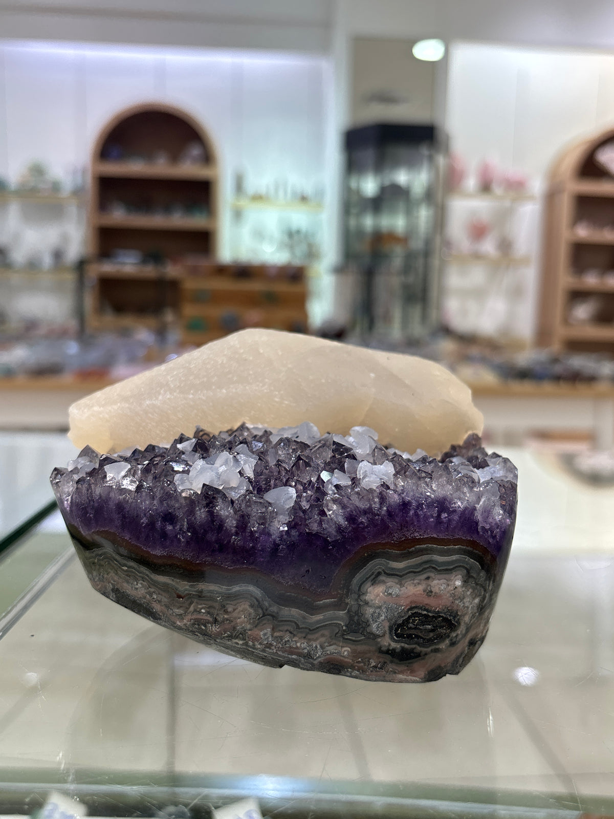 Amethyst with Calcite