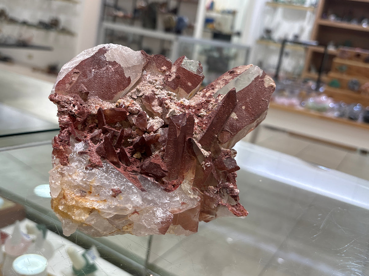 Large Red Hematoid Quartz Cluster