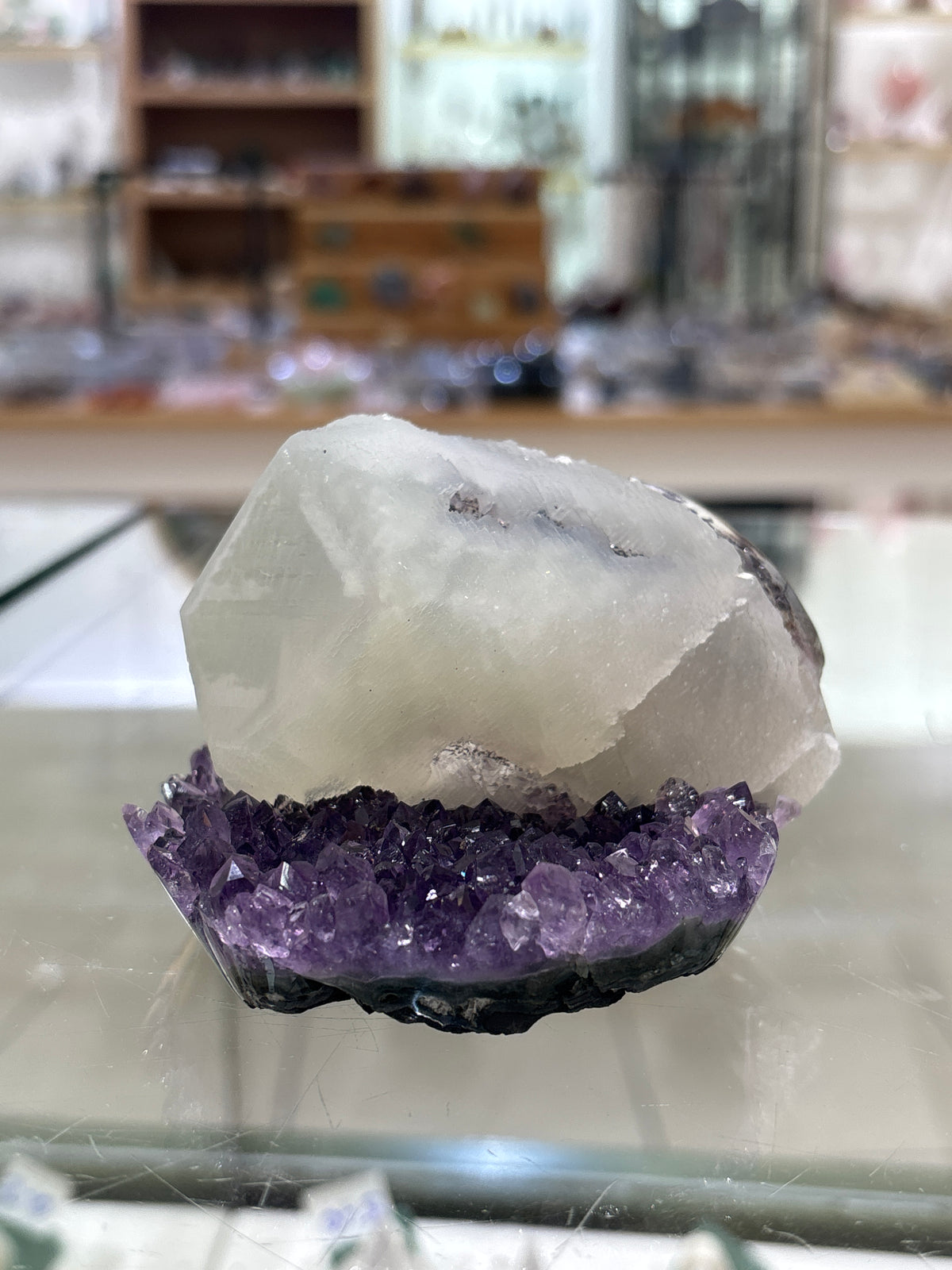 Amethyst with Calcite