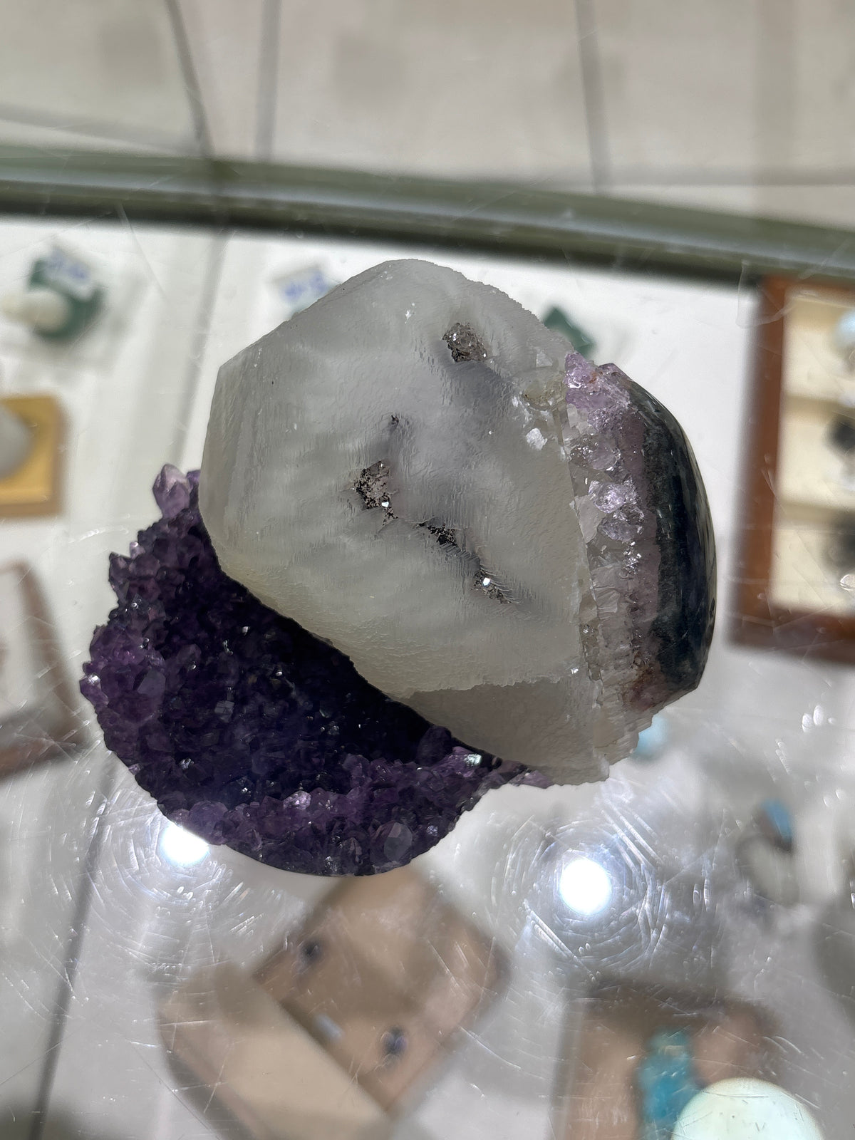Amethyst with Calcite