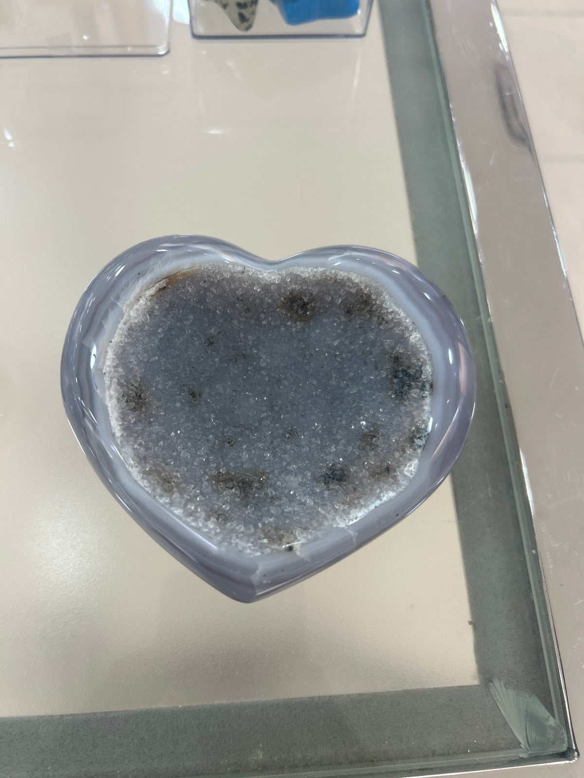 Natural Agate Crystal Heart – Polished Stone #148