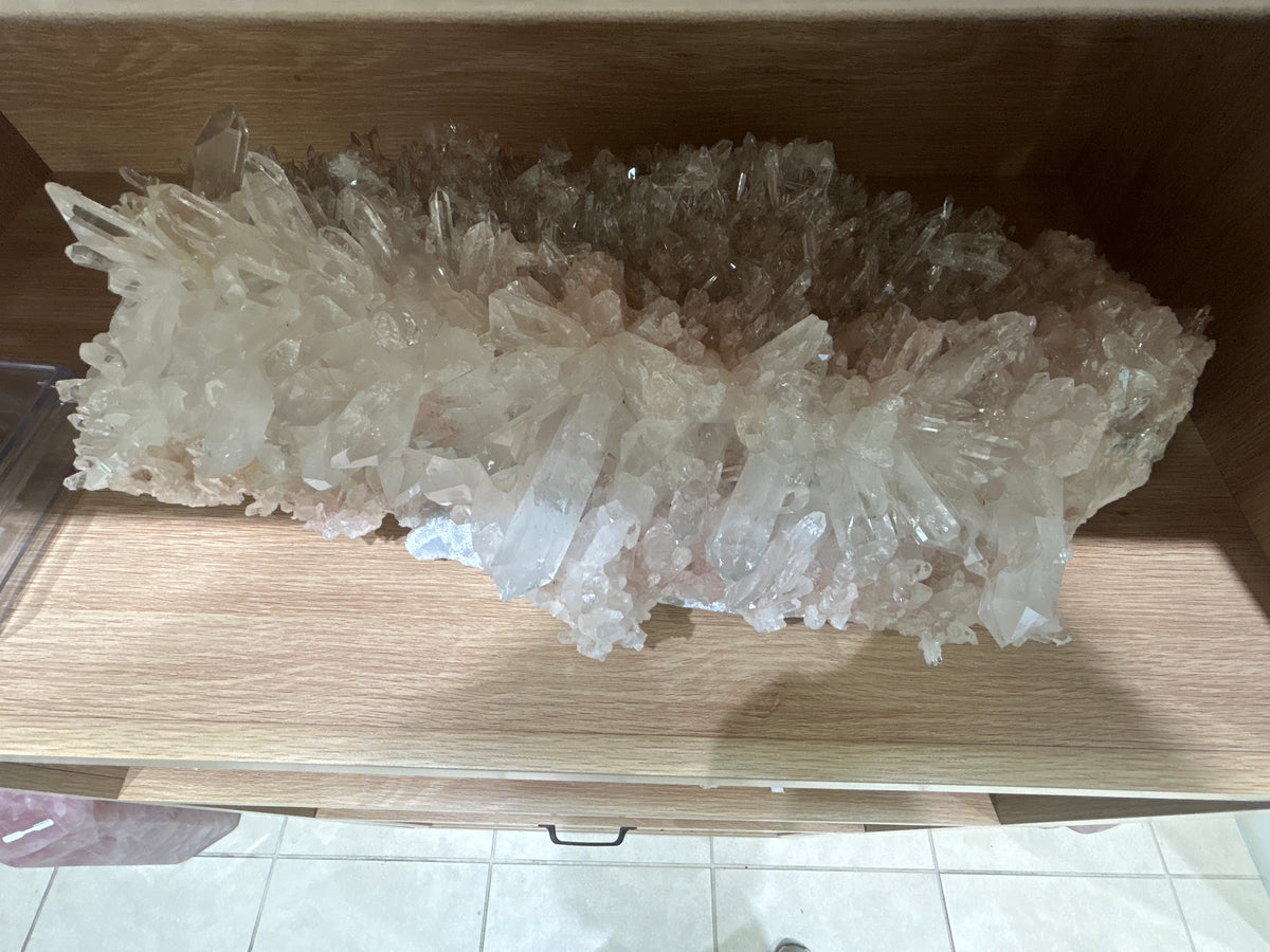 Rose quartz pink lemurian cluster