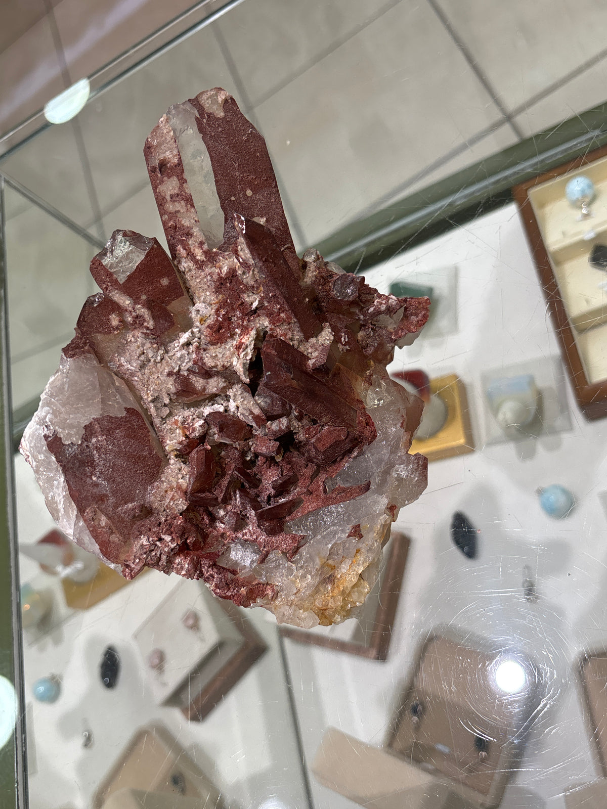 Large Red Hematoid Quartz Cluster