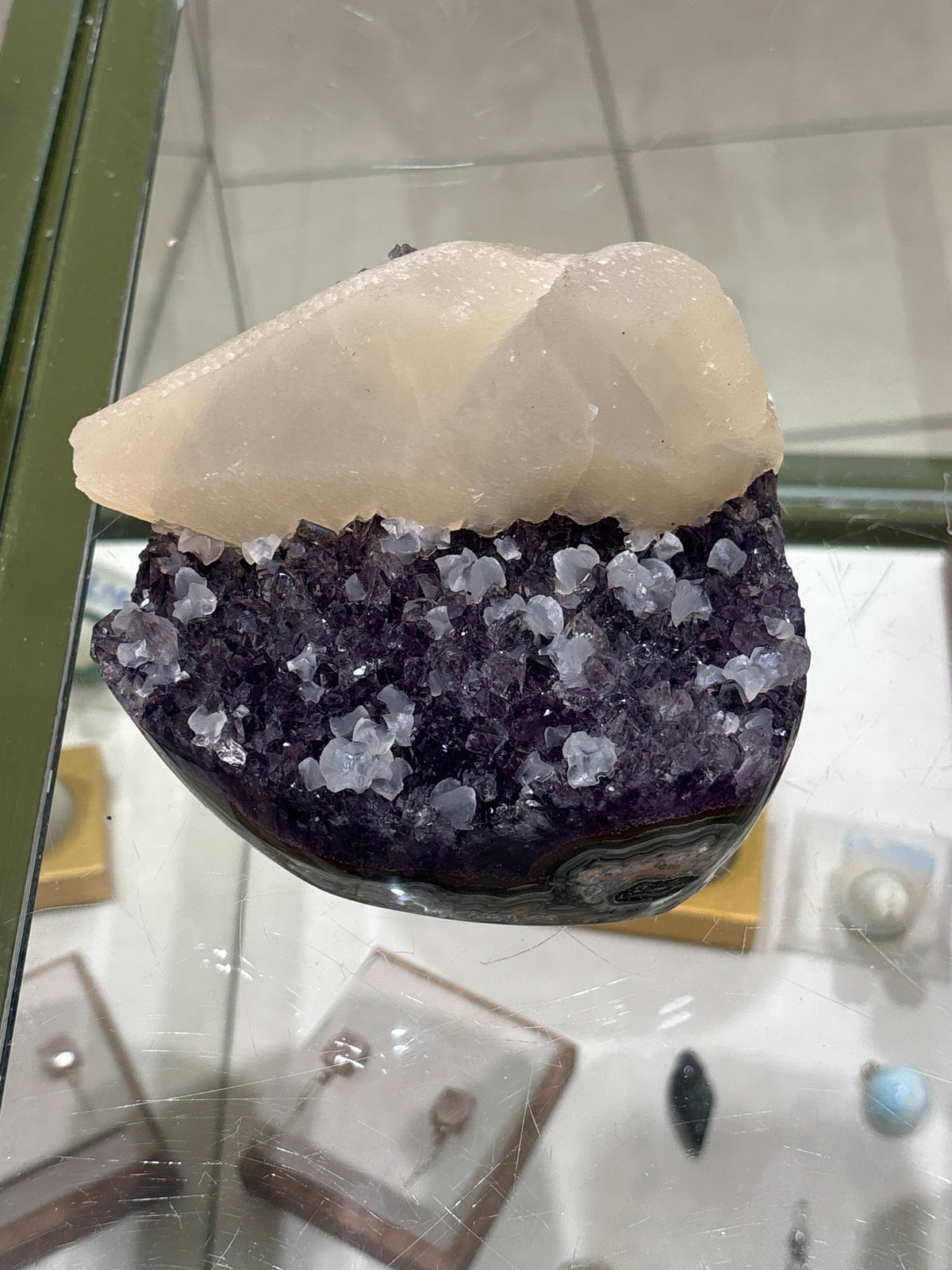 Amethyst with Calcite